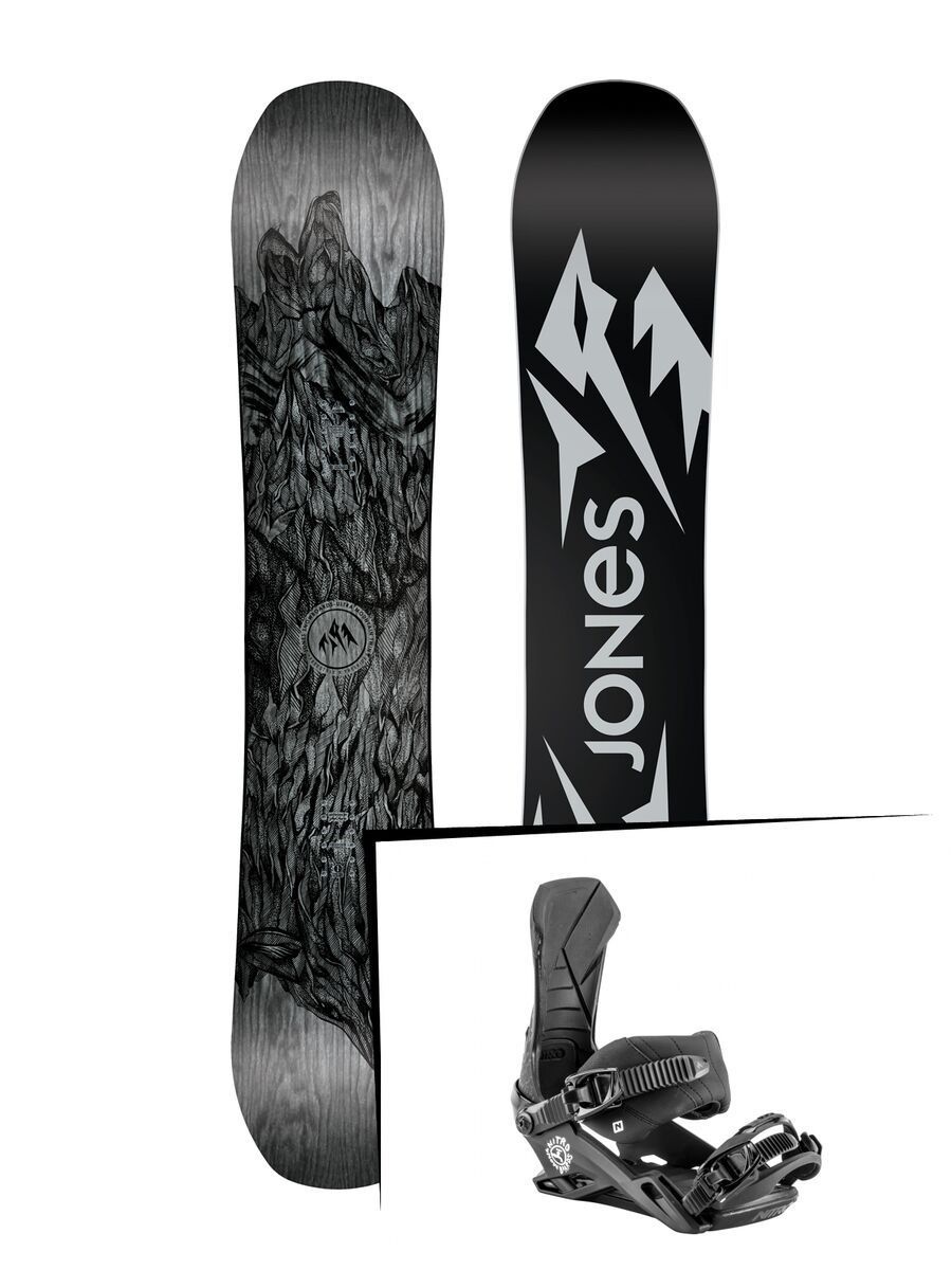 Set: Jones Ultra Mountain Twin Wide 2019 + Nitro Team Nitro x drink water - Bild 1