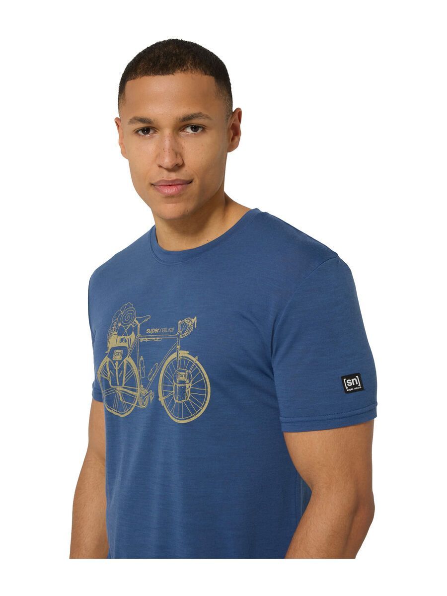 super.natural Wander Wheel Tee Herren, ocean blue/dried tobacco - Bild 5