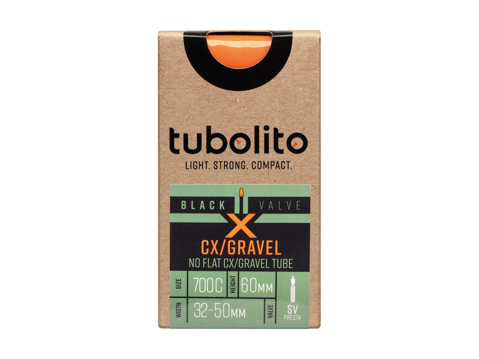 Tubolito X-Tubo CX/Gravel 60 mm - 700C x 32-50 / Black Valve, orange/black - Bild 2