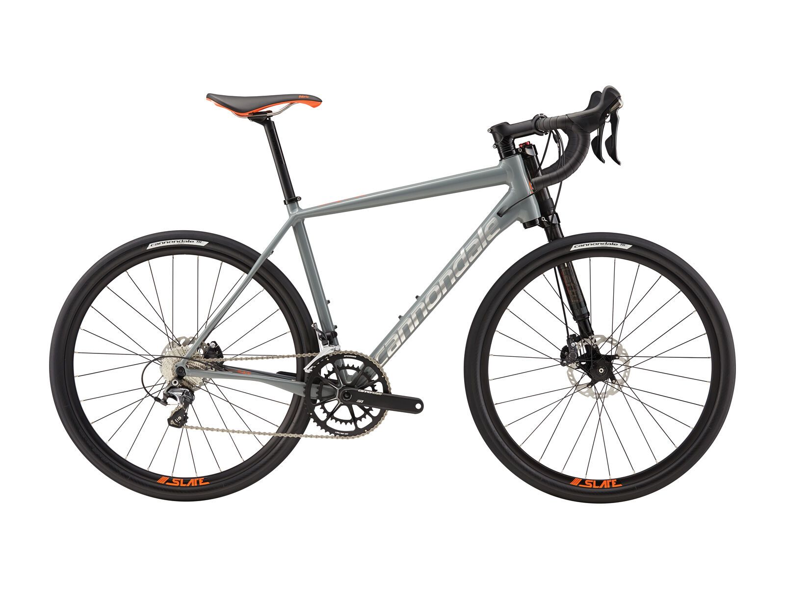 Cannondale Slate Ultegra, stealth grey w/ acid orange and brushed silver, gloss - Bild 1
