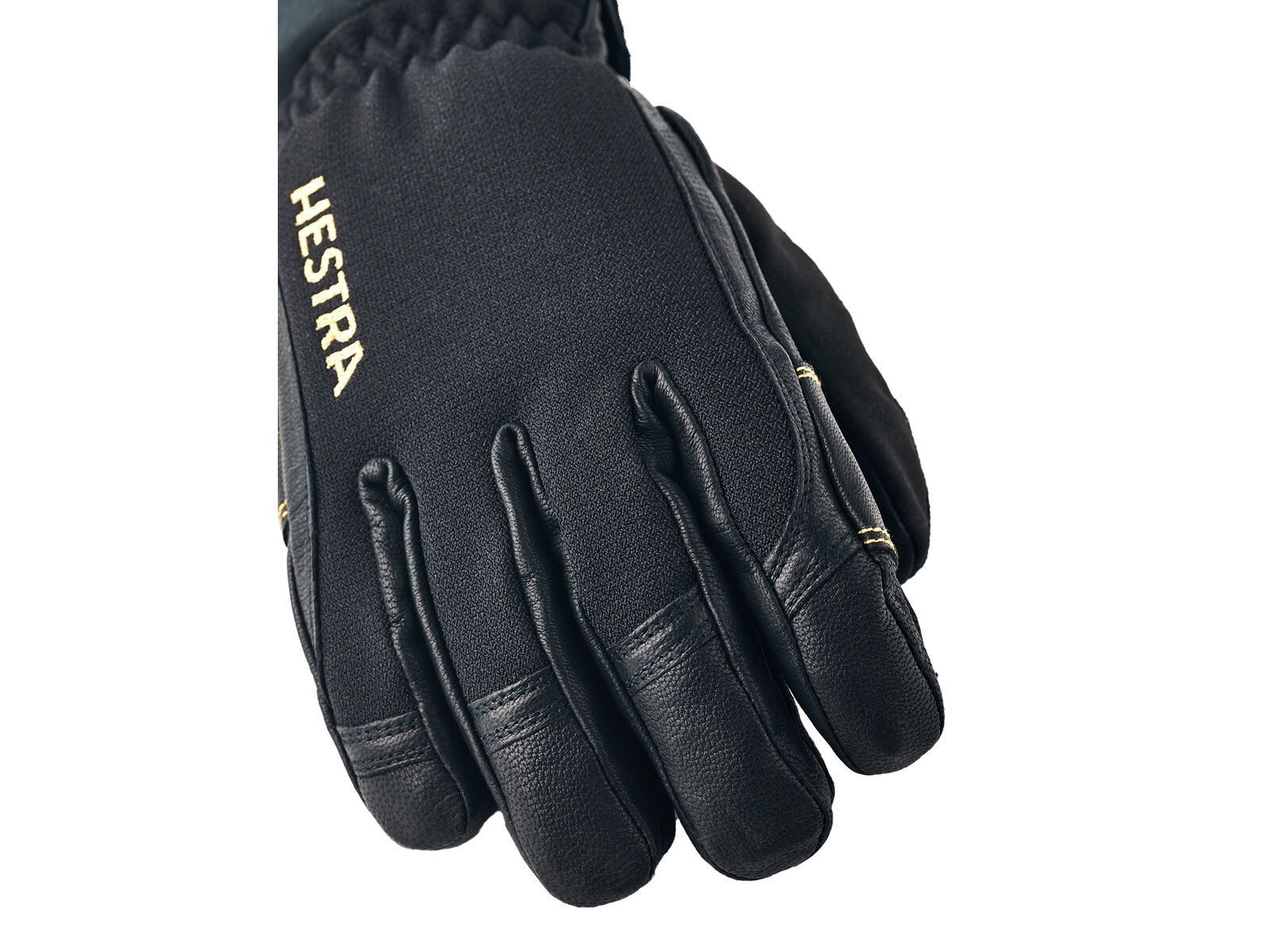 Hestra Army Leather Gore-Tex Short 5 Finger, black/black - Bild 3