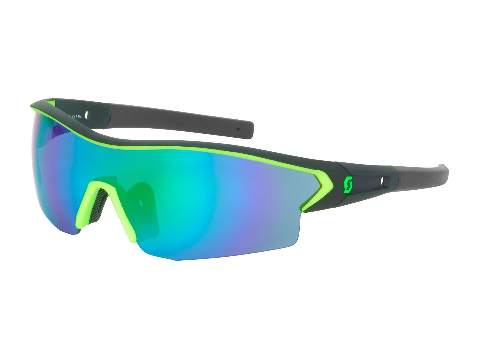 Scott Leap Sunglasses + Wechselscheibe, black matt/neon green/Lens: green chrome - Bild 1