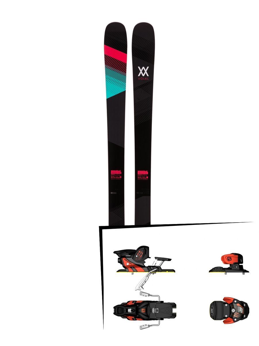 Set: Völkl Kenja 2017 + Salomon Warden MNC 13, 100 mm 100 mm, white/black/orange - Skiset - Bild 1