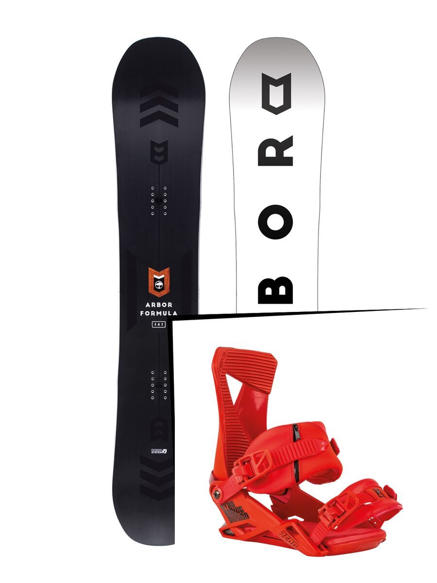 Set: Arbor Formula Mid Wide 2017 + Nitro Zero 2016, red - Snowboardset - Bild 1