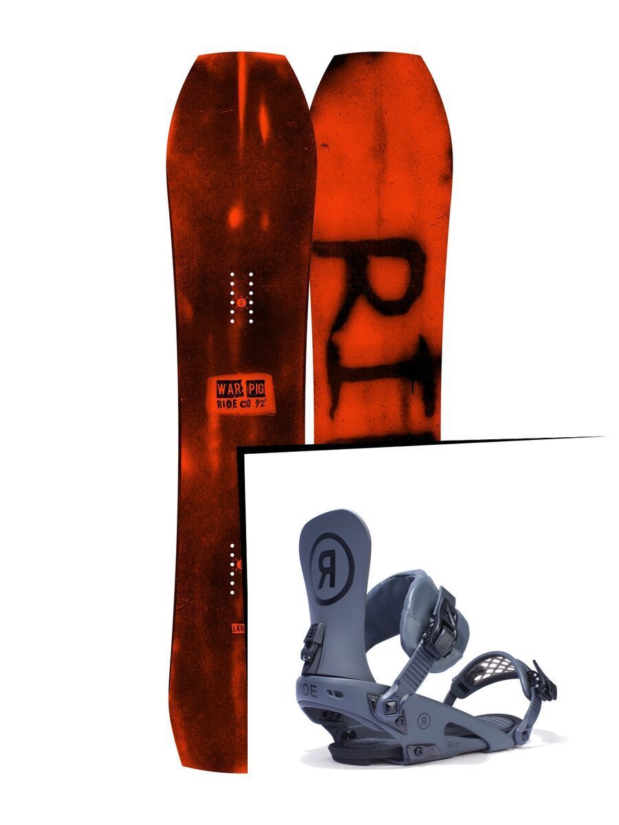 Set: Ride Warpig Large 2017 + Ride Rodeo 2017, grey - Snowboardset - Bild 1