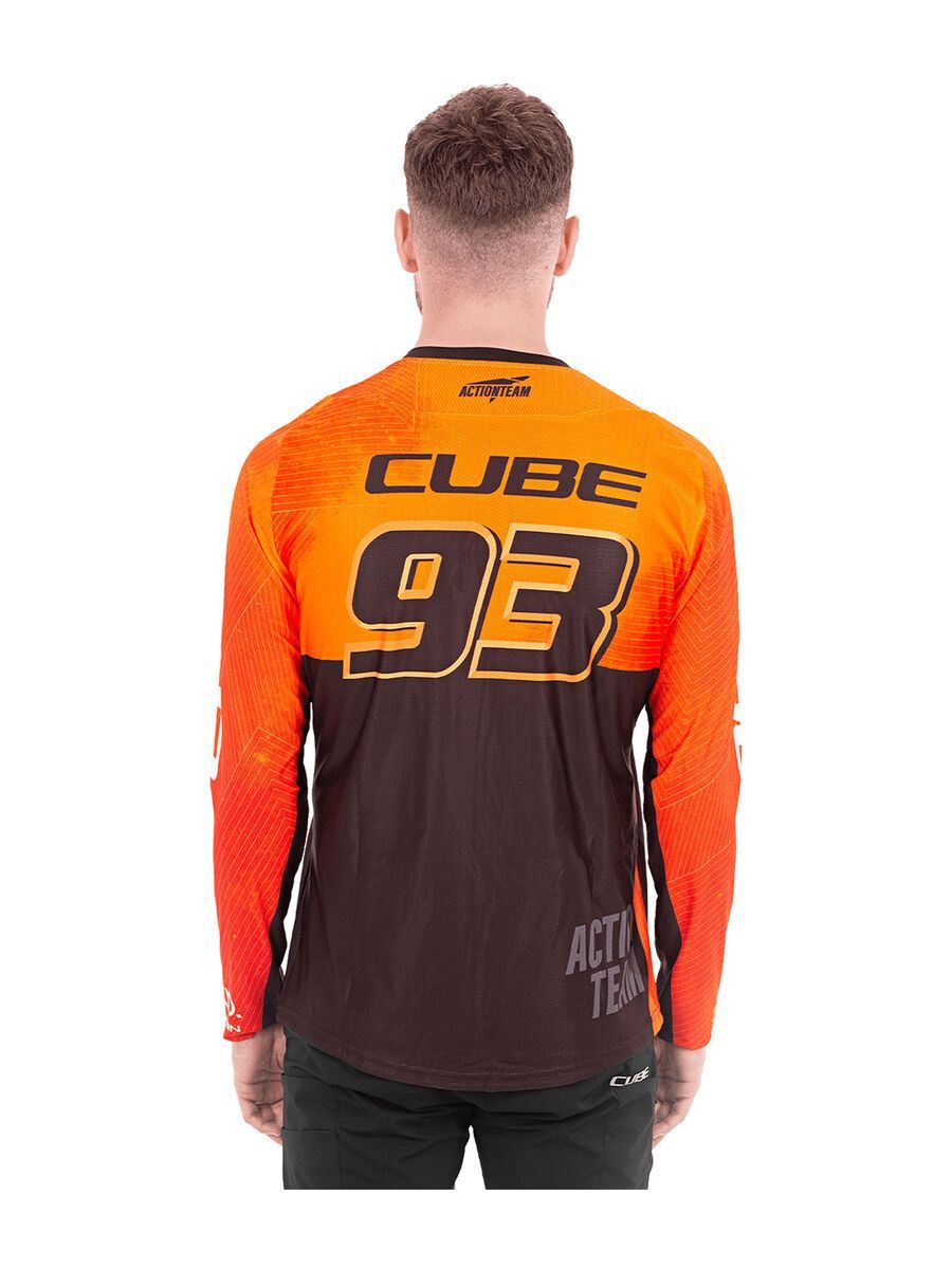 Cube Edge Rundhalstrikot langarm X Actionteam, orange´n´black - Bild 3