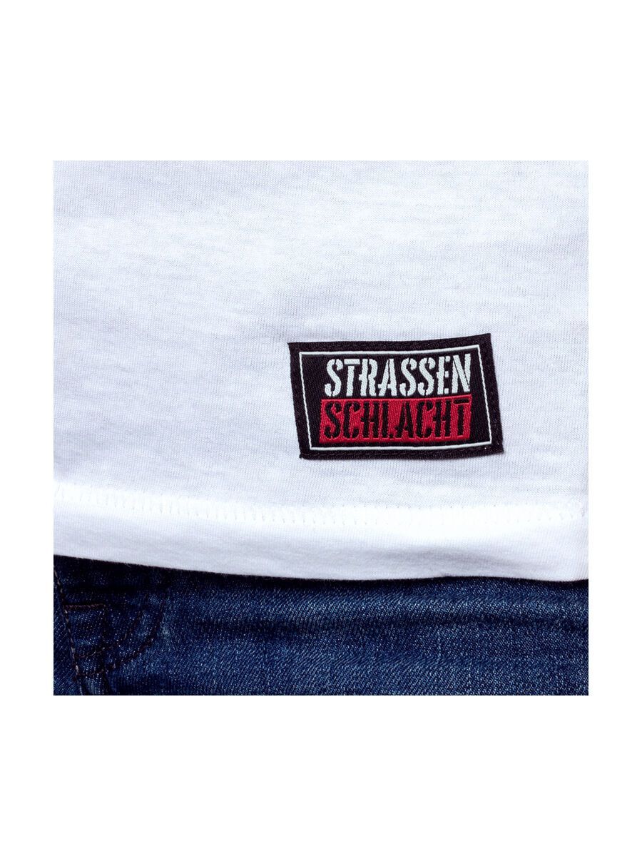 BIKER-BOARDER Strassenschlacht T-Shirt Reifenspuren Damen, weiß - Bild 4