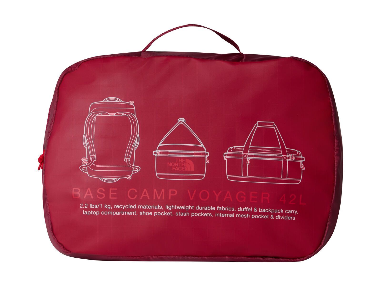 The North Face Base Camp Voyager Duffel 42L, beetroot/tnf red - Bild 5