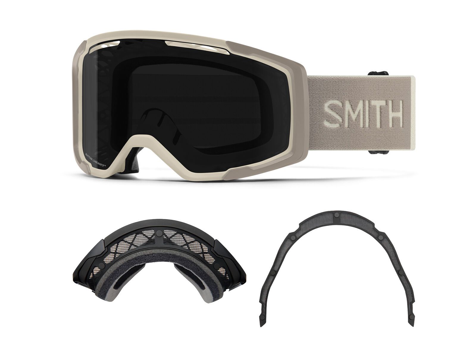 Smith Rhythm MTB + Dirt Screen, ChromaPop Sun Black + WS / chalk - Bild 9