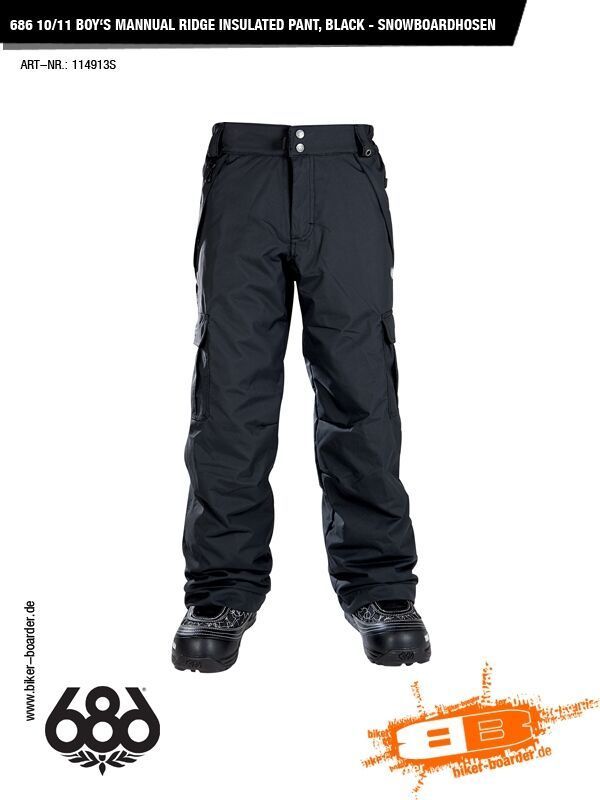 686 Youth/Boys Mannual Ridge Insulated Pant, Black - Bild 1