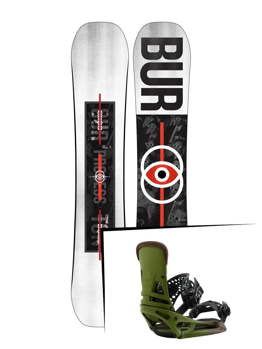 Set: Burton Process Flying V 2019 + Burton Malavita EST camp on green - Bild 1