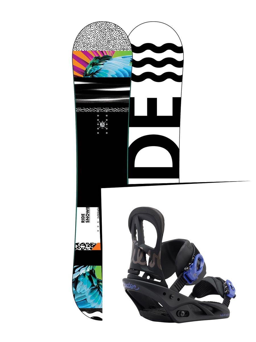 Set: Ride Rapture 2017 + Burton Scribe 2017, black/lavender - Snowboardset - Bild 1