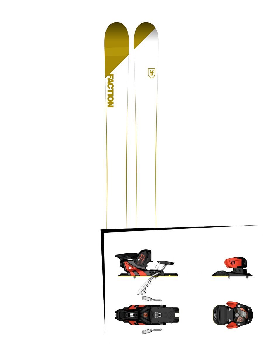 Set: Faction Candide 4.0 2018 + Salomon Warden MNC 13 white/black/orange - Bild 1