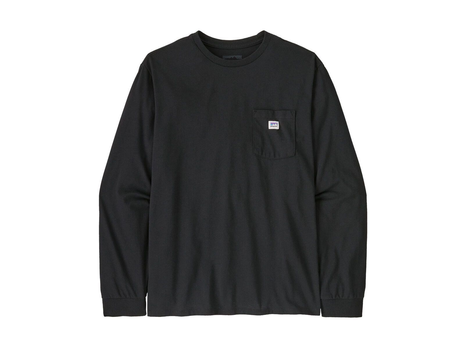 Patagonia Long-Sleeved Shop Sticker Pocket Responsibili-Tee, black - Bild 1