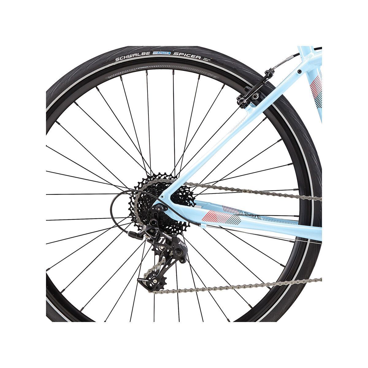 Cannondale Quick 2 Women's, atmosphere blue w/ jet black and acid red, reflective detail, gloss - BLU - Bild 4