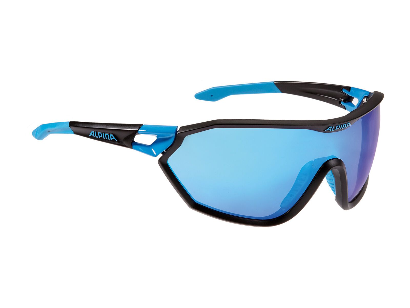 Alpina Alpina S-Way VLM+, black matt-cyan/Lens: blue mirror - Bild 1