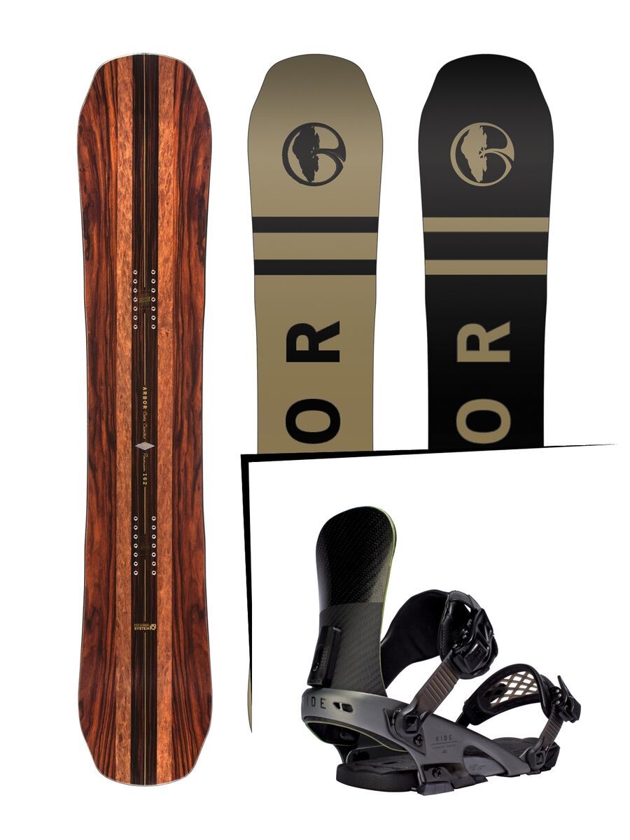 Set: Arbor Coda Camber Premium 2017 + Ride EL Hefe 2016, primer - Snowboardset - Bild 1