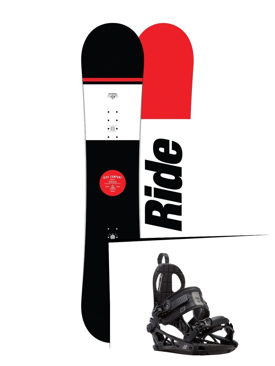Set: Ride Agenda Wide 2017 + K2 Cinch CTC 2017, black - Snowboardset - Bild 1