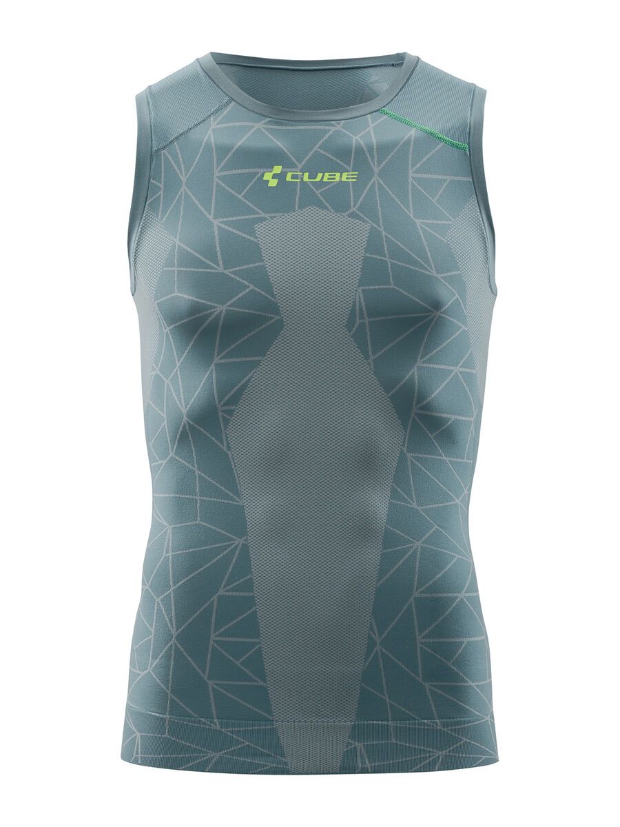 Cube Funktionsunterhemd Race Be Cool rmellos, grey´n´green - Bild 1
