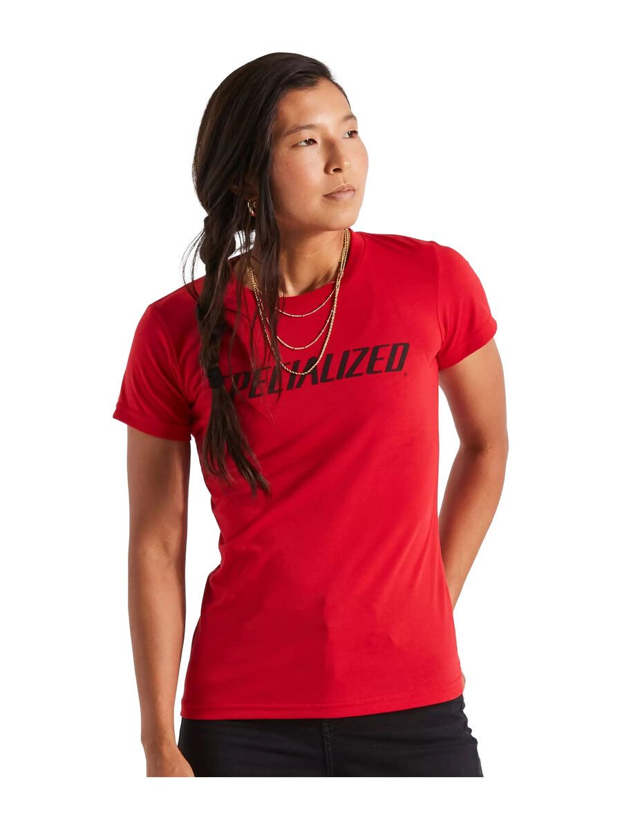 Specialized Wordmark T-Shirt Damen kurzarm, flo red - Bild 2