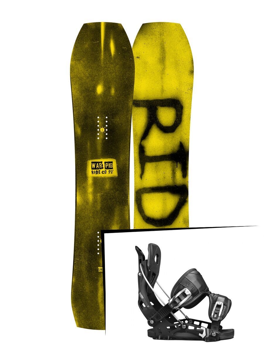 Set: Ride Warpig Small 2017 + Flow NX2 2017, black - Snowboardset - Bild 1