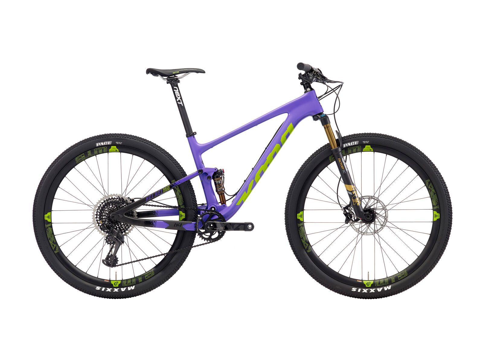 Kona Hei Hei Race Supreme, matt purple & black w/ black, lime & purple decals - Bild 1