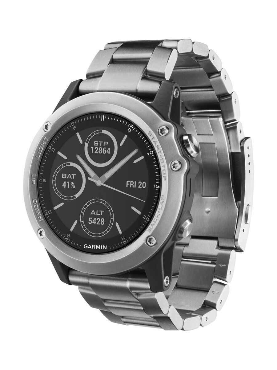 *** 2. Wahl *** Garmin fenix 3 mit Saphirglas, Titaniumarmband, titanium - Sportuhr | - Bild 1