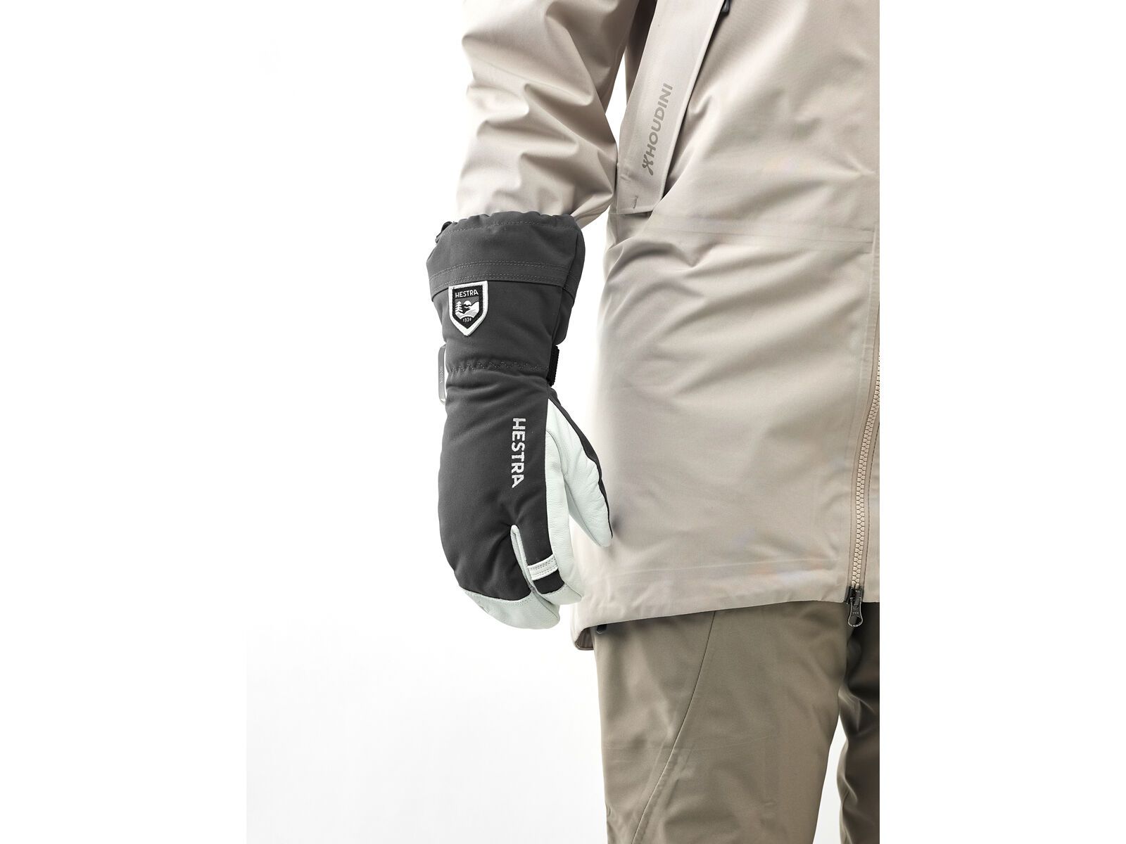 Hestra Army Leather Heli Ski 3 Finger, grey - Bild 7