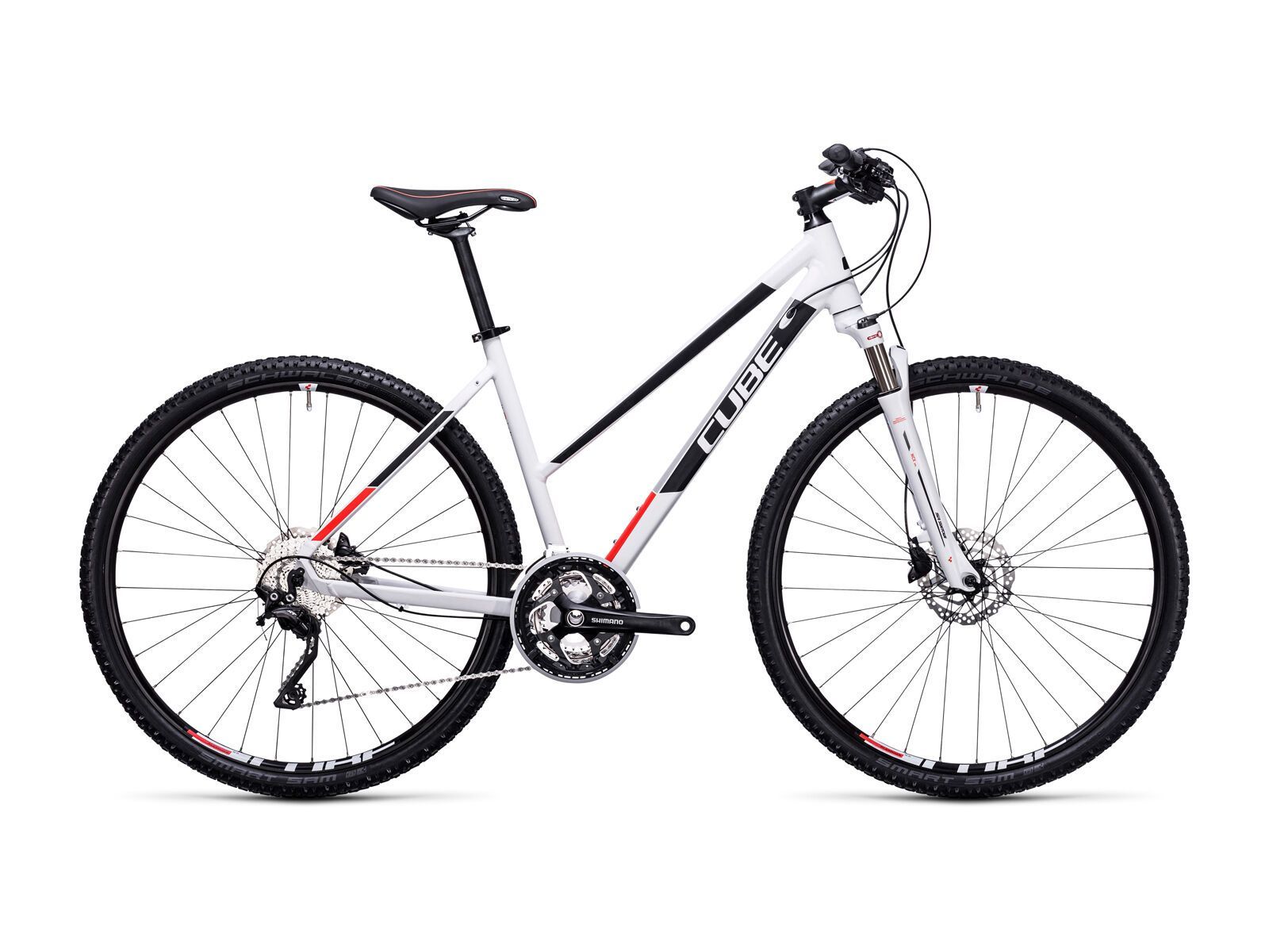 Cube Cross Trapeze, white´n´flashred - Bild 1