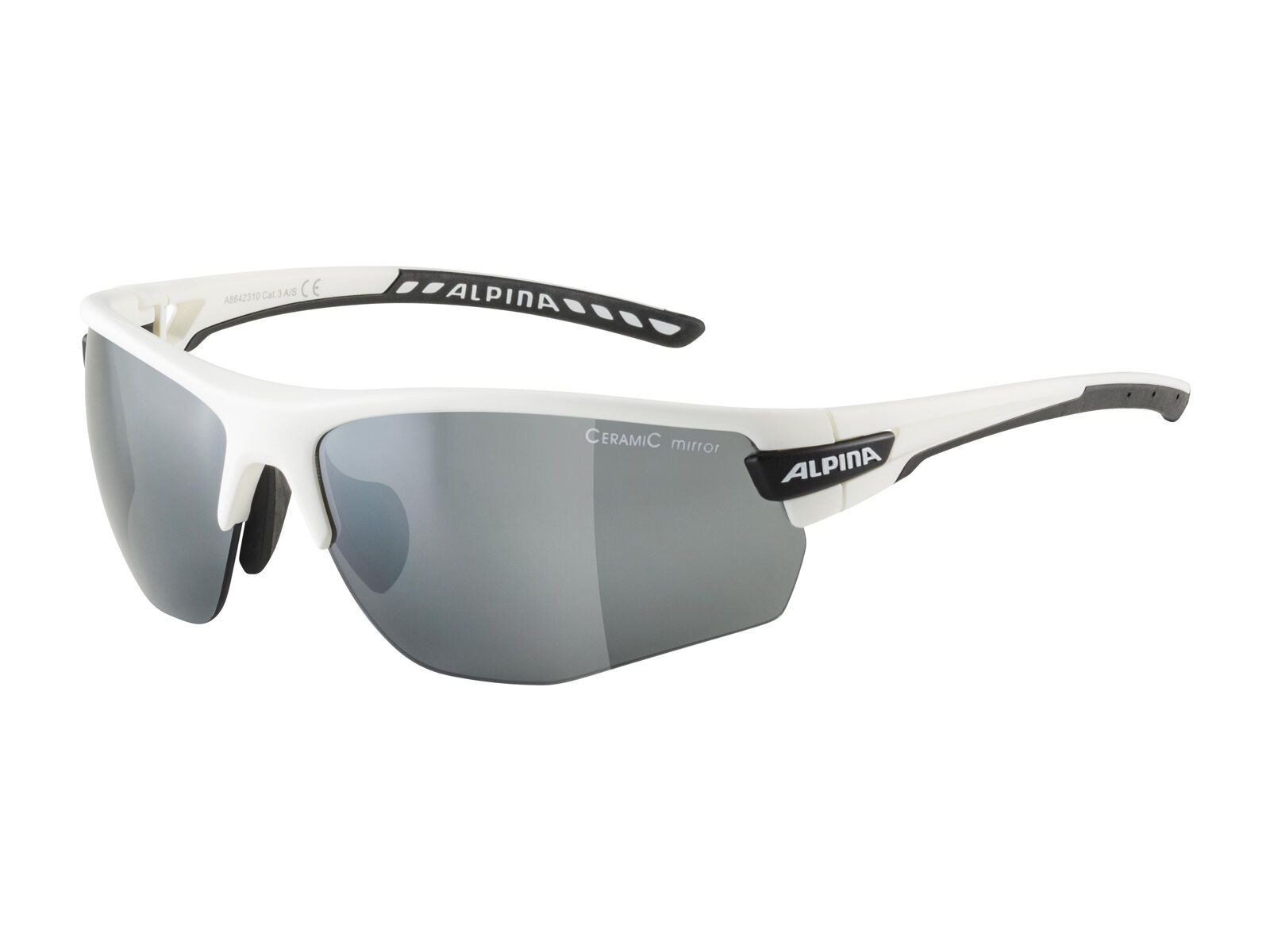 Alpina Tri-Scray 2.0 HR inkl. WS, white matt-black/Lens: ceramic mirror black - Bild 1