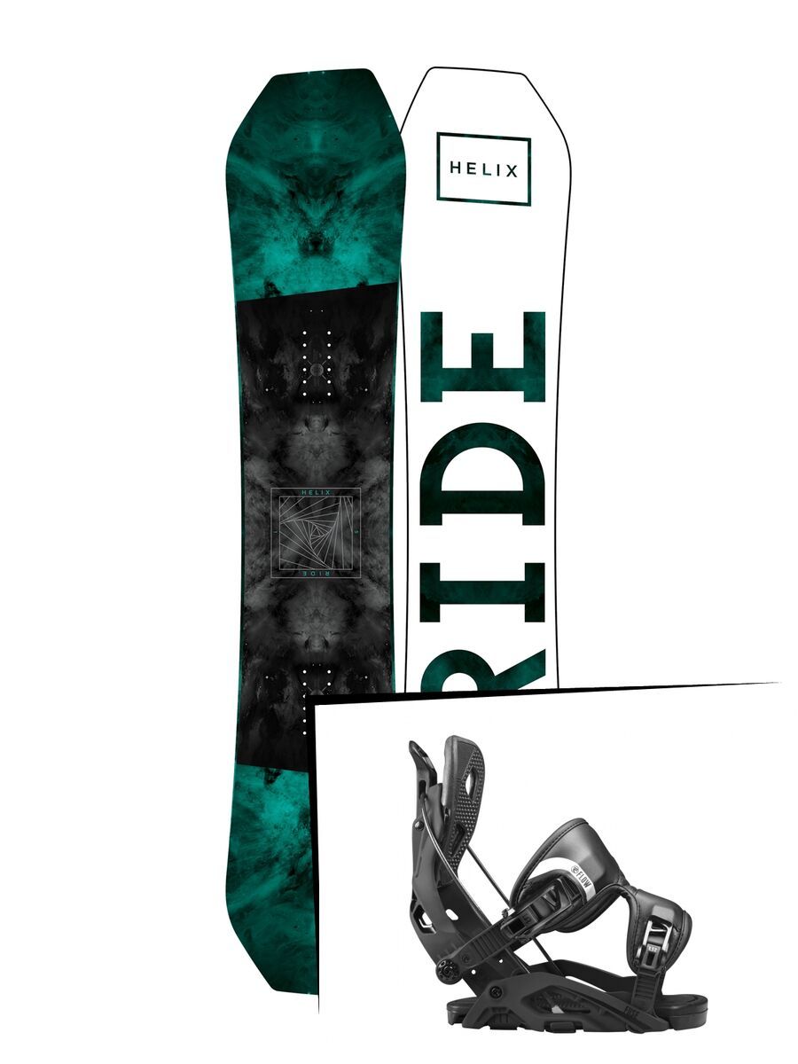 Set: Ride Helix 2017 + Flow Fuse 2017, black - Snowboardset - Bild 1