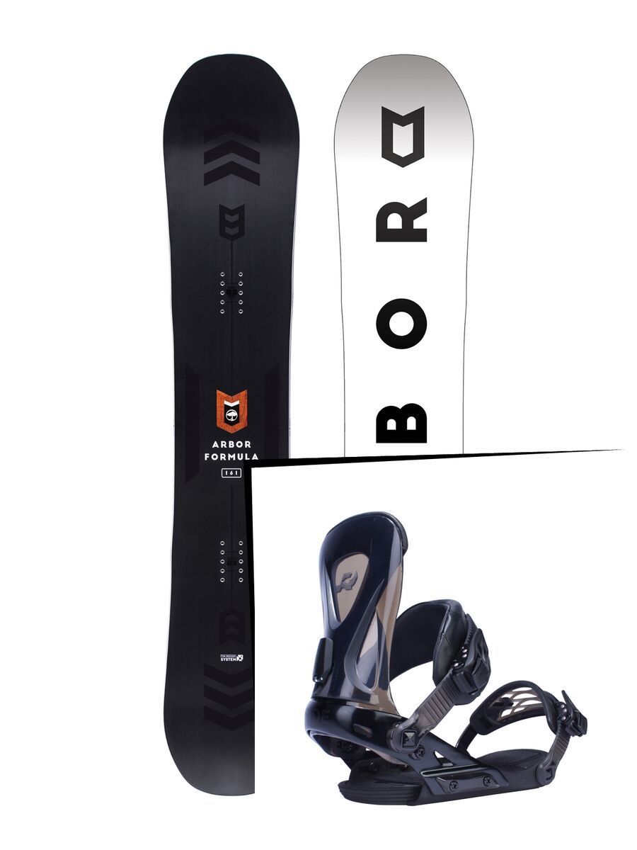Set: Arbor Formula Mid Wide 2017 + Ride Revolt, black - Snowboardset - Bild 1