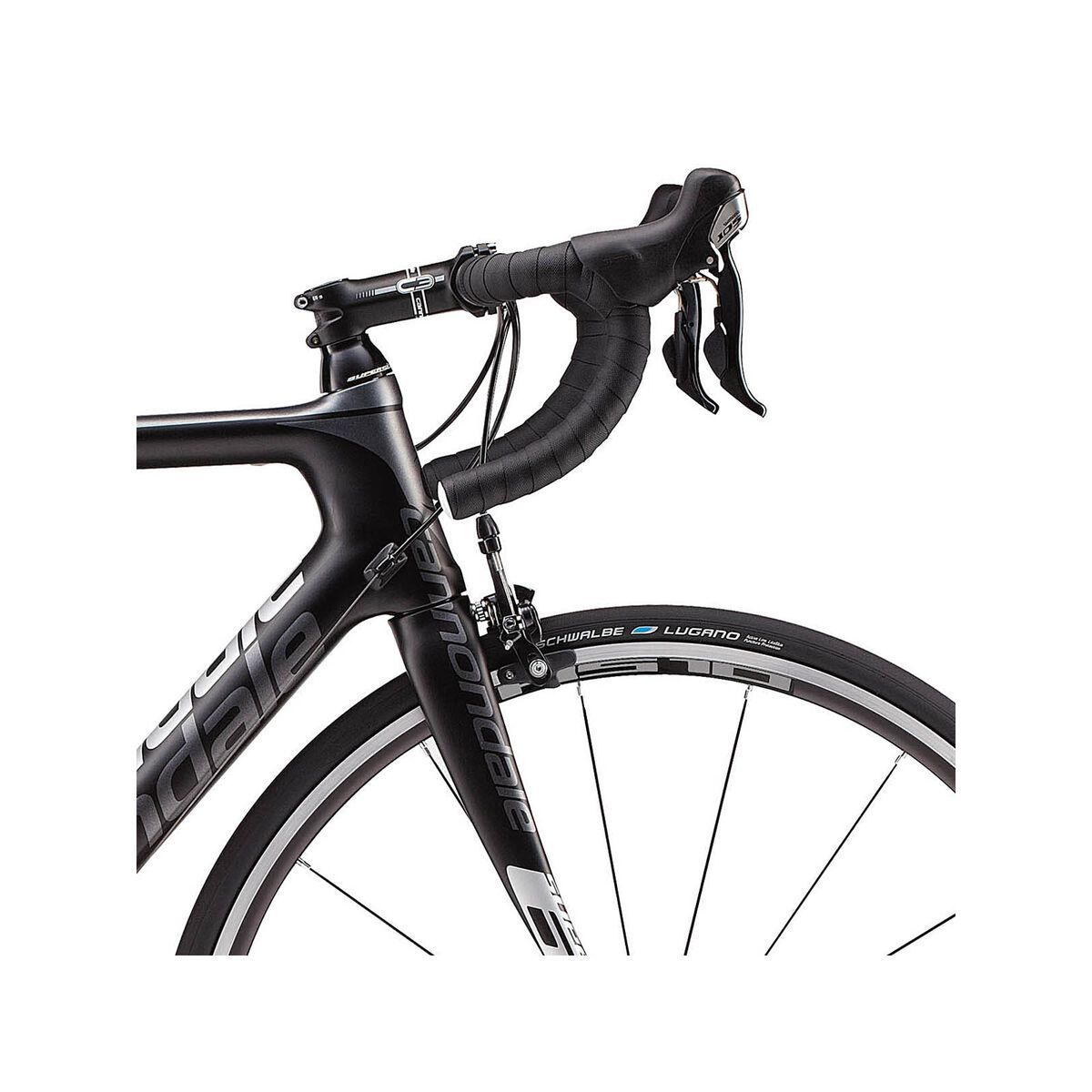 Cannondale Super Six SuperSix 5 105 Compact, jet black w/ charcoal gray and fine silver accents matte - Bild 4
