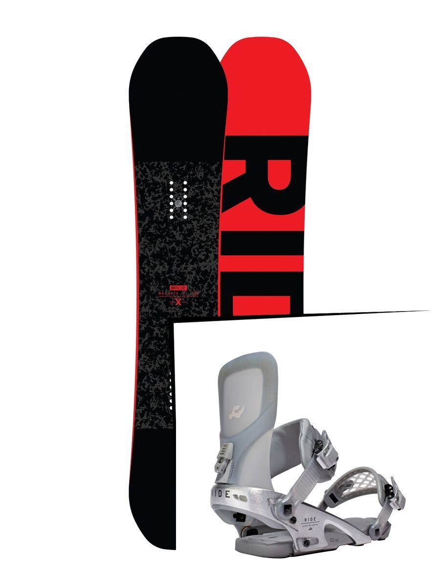 Set: Ride Machete 2017 + Ride Rodeo LTD 2016, silver - Snowboardset - Bild 1