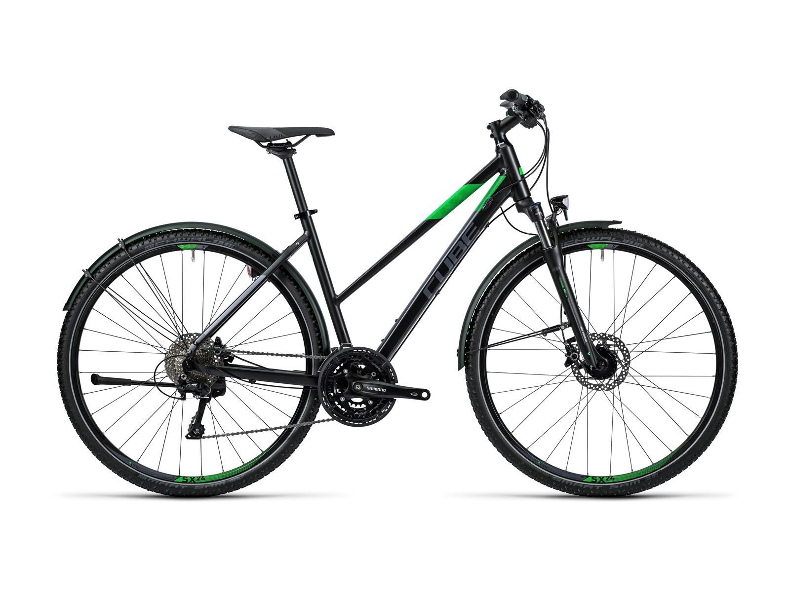 Cube Nature Allroad Trapeze, black flashgreen grey - Bild 1