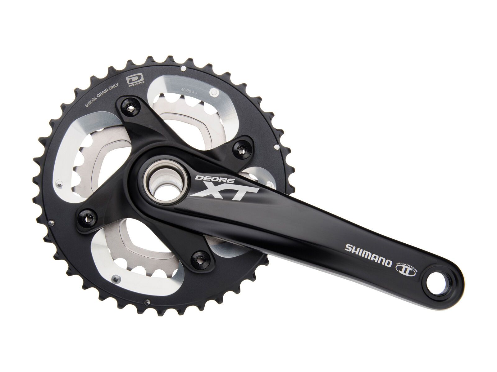 Shimano Kurbelgarnitur Deore XT MTB FC-M785 2x10 - 40/28, schwarz - Bild 1