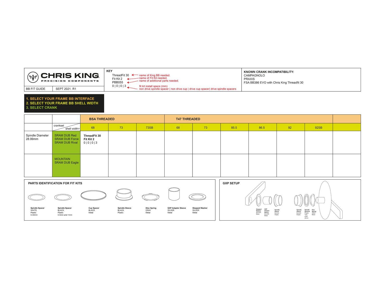 Chris King Fit Kit for DUB Cranks #2 DUB B, black - Bild 2