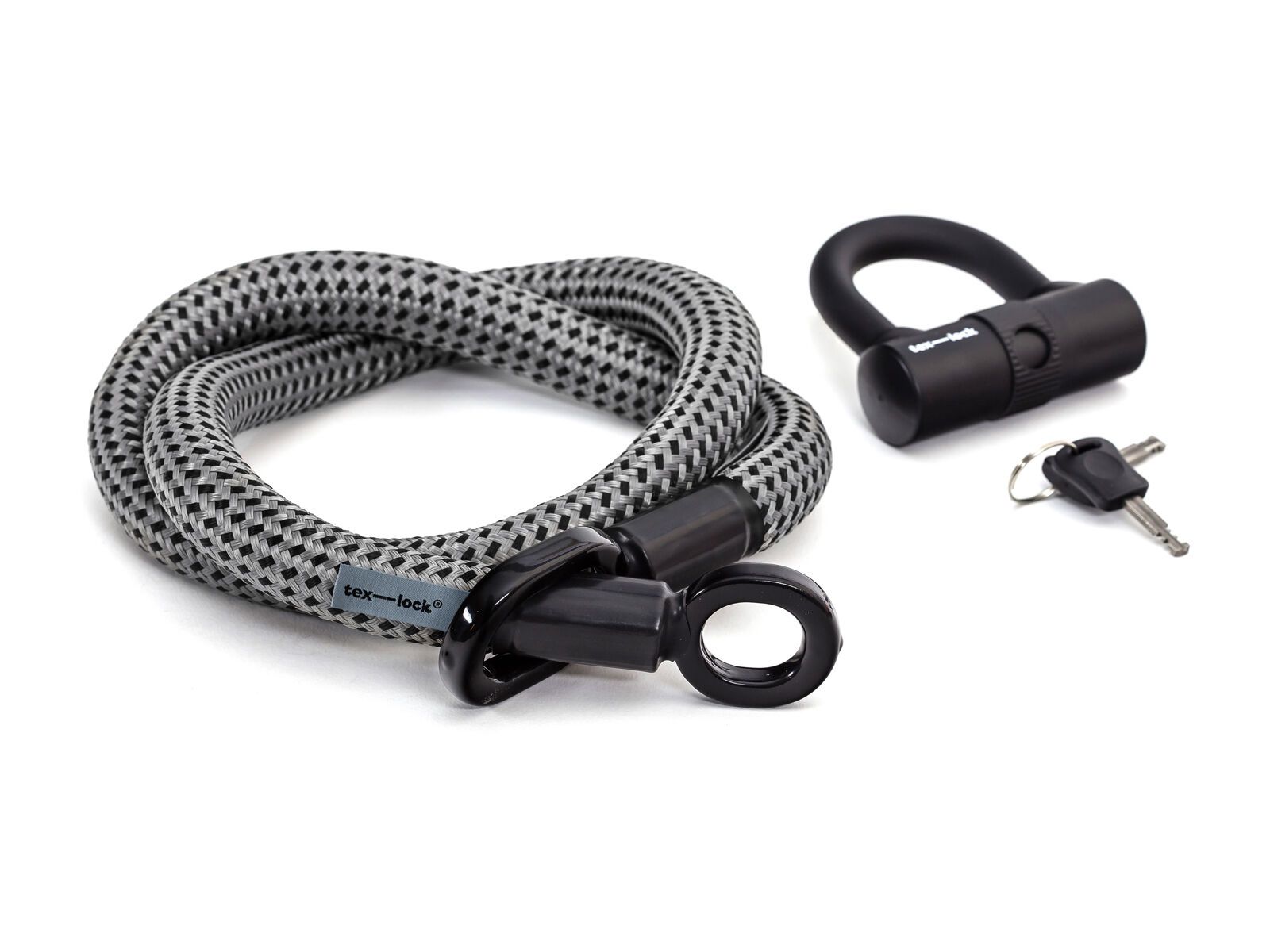 Tex-Lock Eyelet M 120 cm + U-Lock, grey/black - Bild 1