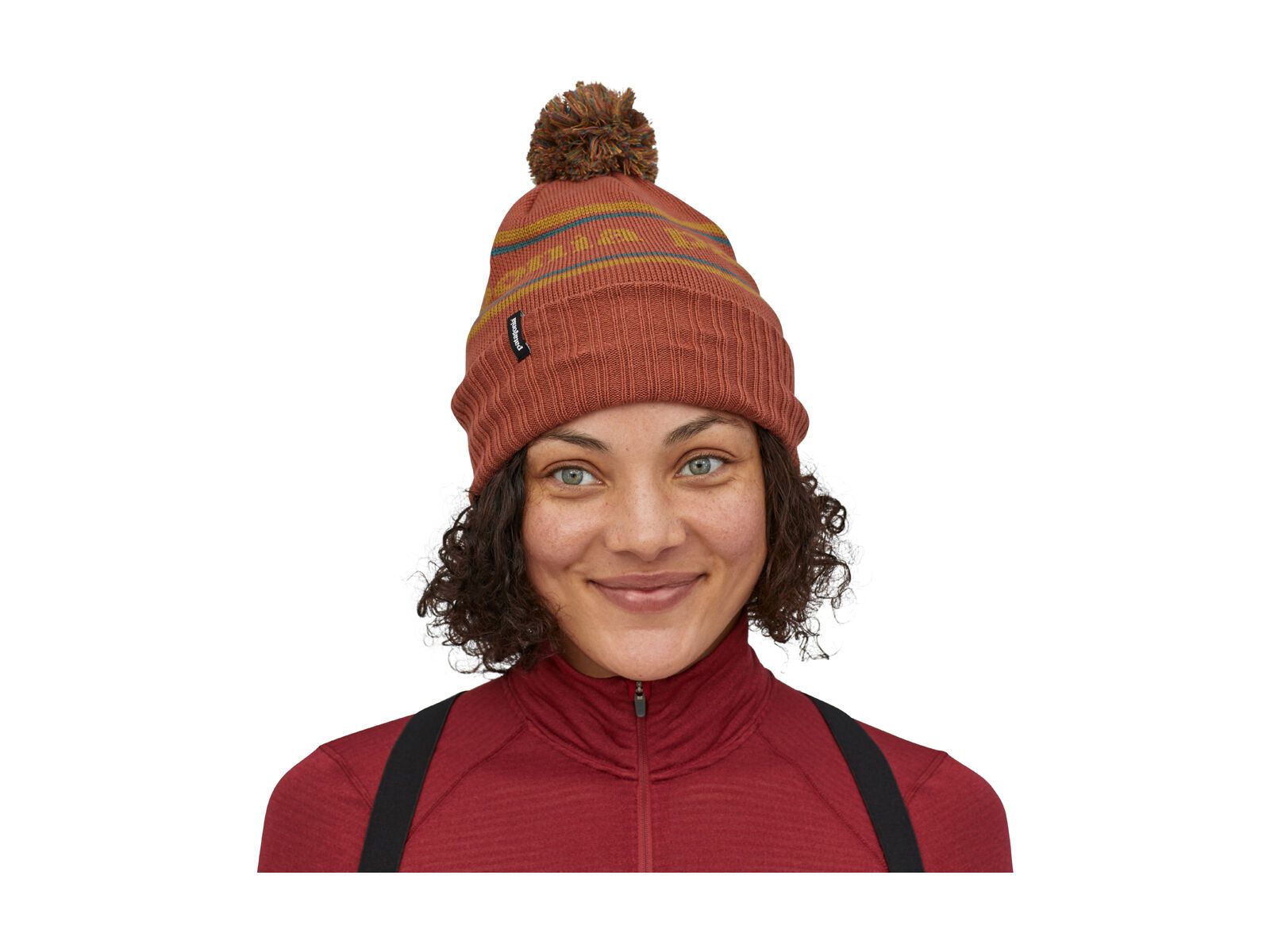 Patagonia Powder Town Beanie, park stripe knit: spanish red - Bild 2