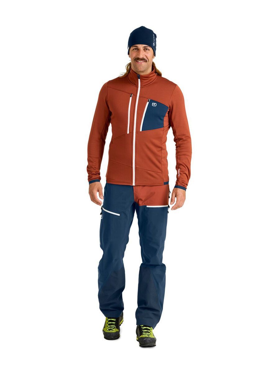 Ortovox Merino Fleece Grid Jacket M, clay orange - Bild 3