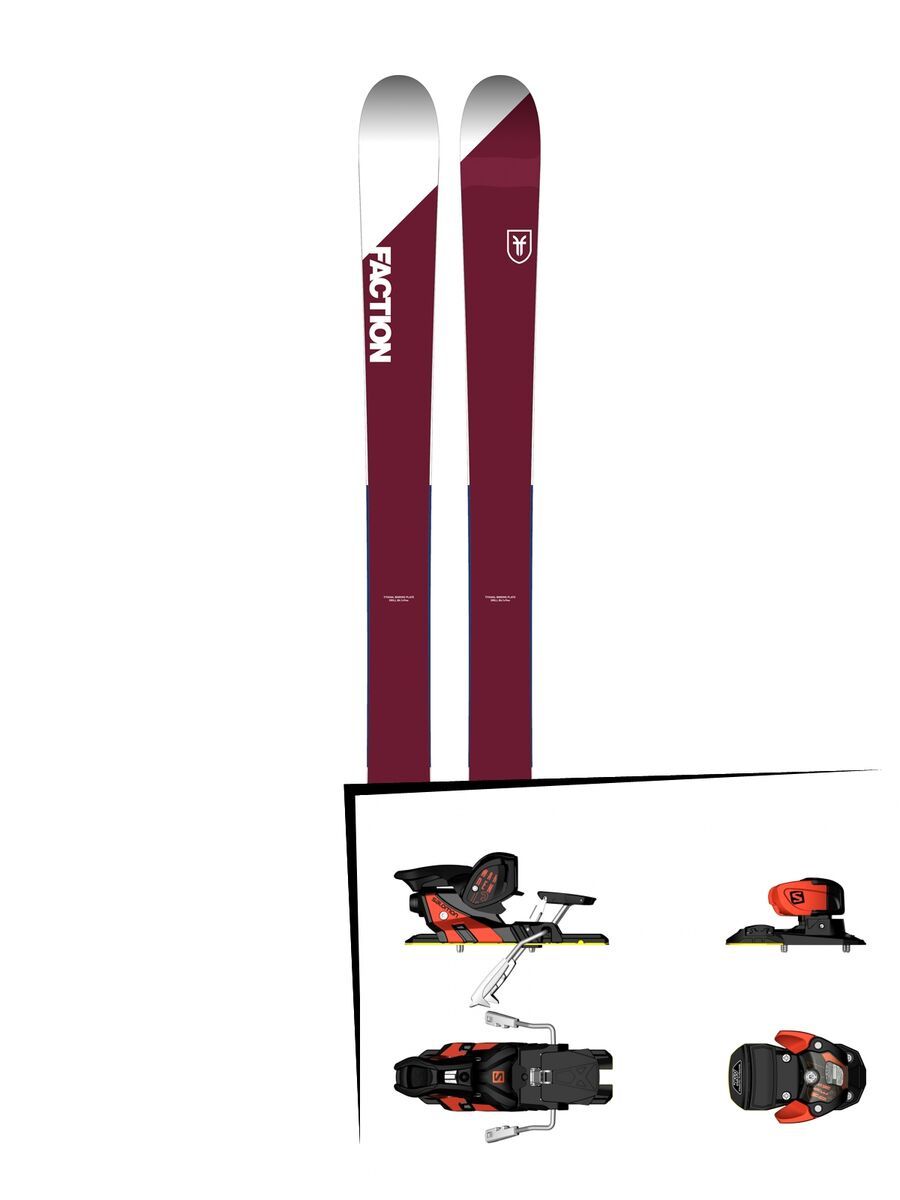 Set: Faction Candide 3.0 2018 + Salomon Warden MNC 13 white/black/orange - Bild 1