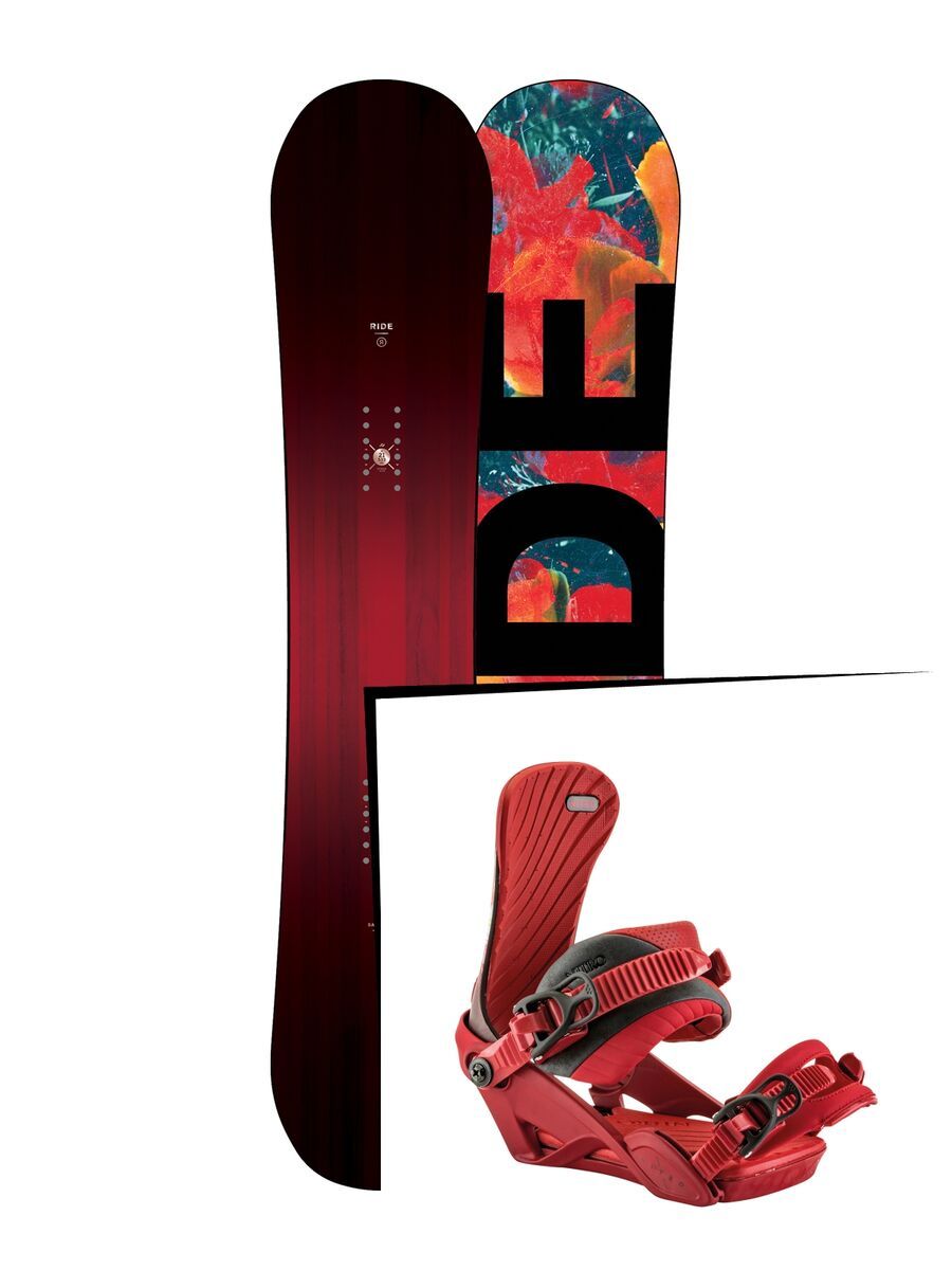 Set: Ride Saturday 2017 + Nitro Ivy 2017, red - Snowboardset - Bild 1