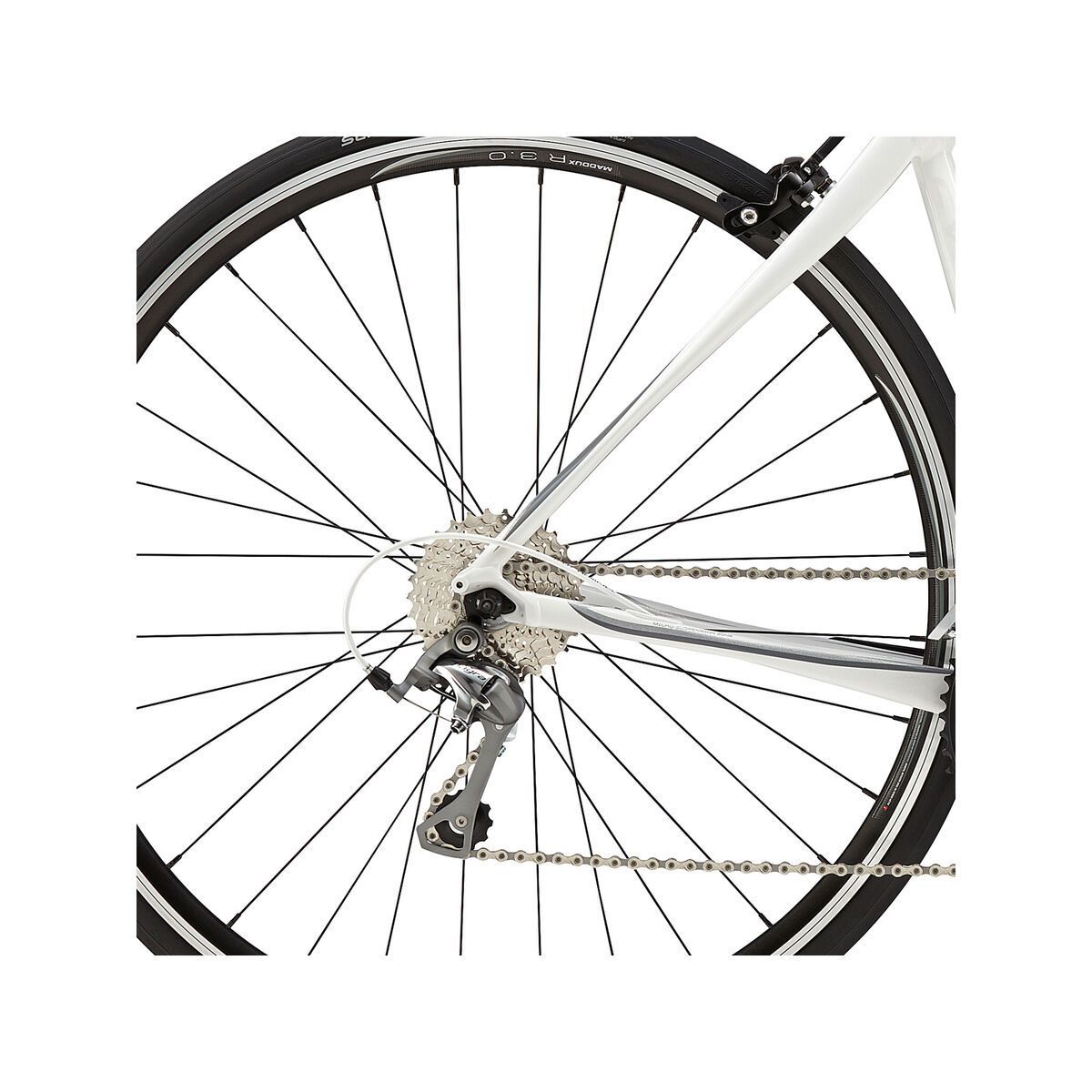 Cannondale Synapse Womens Tiagra, magnesium white with super sparkle silver, super sparkle grey and transparent pe - Bild 4