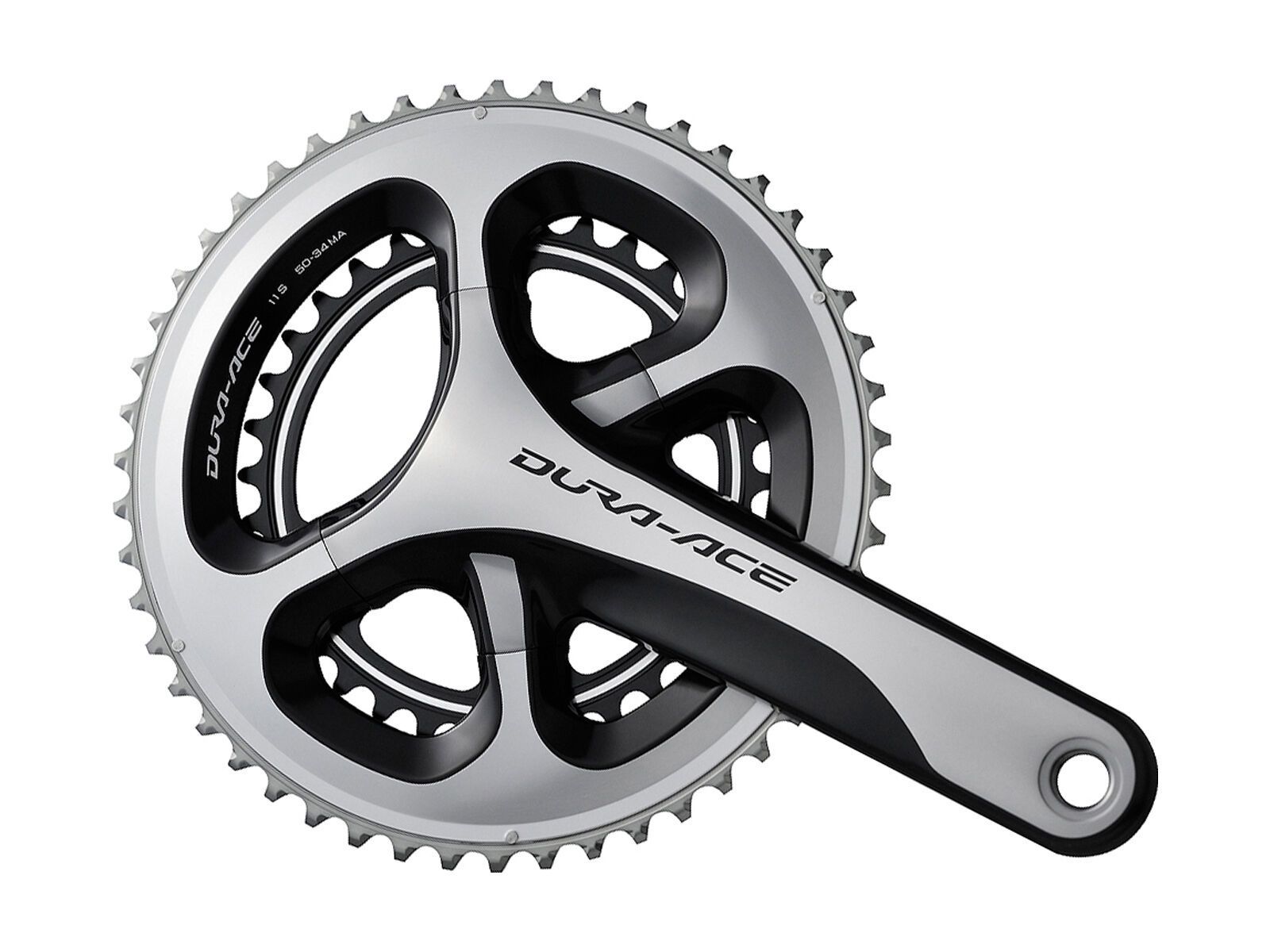 Shimano Kurbelgarnitur Dura-Ace FC-9000 2x11 - 52/36, silber/schwarz - Bild 1