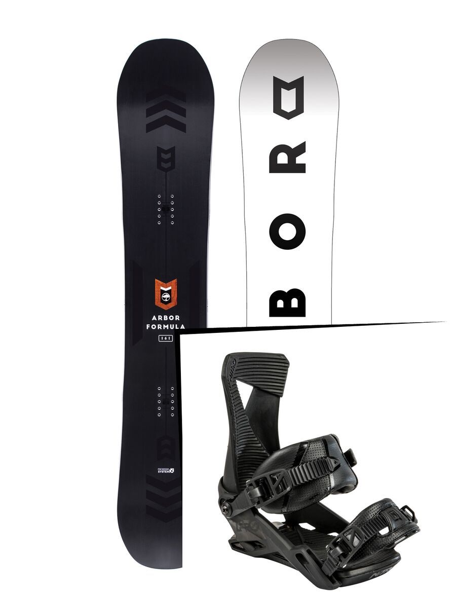 Set: Arbor Formula Mid Wide 2017 + Nitro Zero 2015, black - Snowboardset - Bild 1
