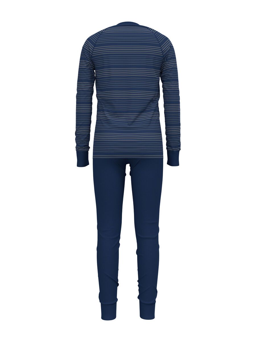 Odlo Active Warm Eco Kids Baselayer Set, estate blue/grey melange/stripes - Bild 2