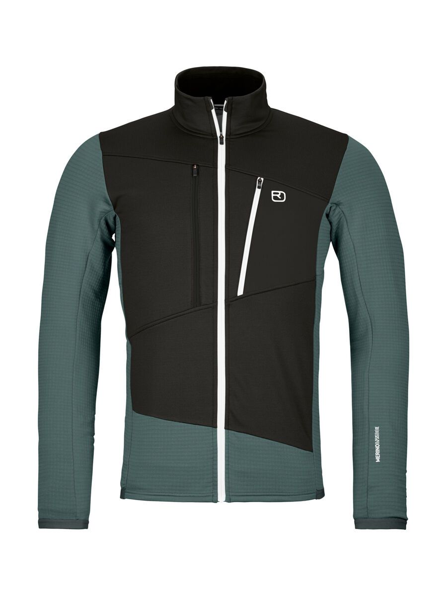 Ortovox Merino Fleece Grid Jacket M, dark arctic grey - Bild 1