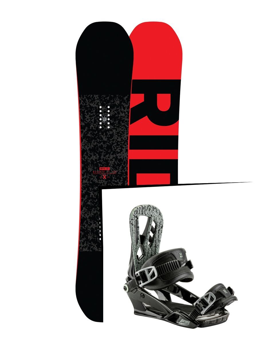 Set: Ride Machete 2017 + Nitro Pusher 2017, black - Snowboardset - Bild 1