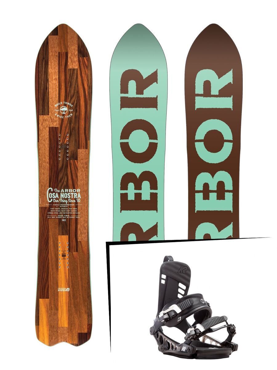 Set: Arbor Cosa Nostra 2017 + K2 Cinch CTX 2017, black - Snowboardset - Bild 1