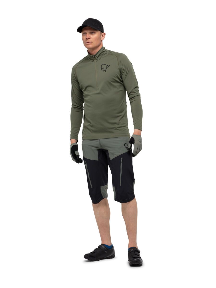 Norrona fjørå equaliser Long Sleeve Zip Top M's, olive night/caviar - Bild 3